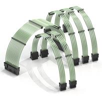 LINKUP 30cm PSU Cable Extension with Sleeve, Custom Mod PC Power Supply, Braided with Comb, Compatible with RTX3090, 6-Pack  1x 24P  2x 8P (4+4) CPU