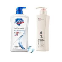Safeguard Pure White Body Wash & Adoufu Anti-Dandruff Shampoo Set