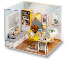 [MuMuBoo] Dollhouse with Japanese Instructions, 112 Scale, Beginner-Friendly DIY Miniature Kit, Miniature Furniture Kit, Wooden [LED Lights &