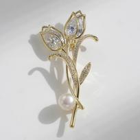 Bo Xin Yun Mother's Day Tulip Pearl Brooch - A Timeless Corsage for Clothing Decoration