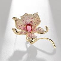Luxury Lily & Tulip Brooch Pin - Elegant Coat Accessory Corsage
