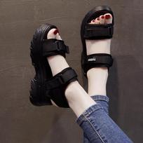 Thick-soled sports sandals women wear summer Internet celebrities super hot new soft-soled Roman muffin bottom dad sandals 35