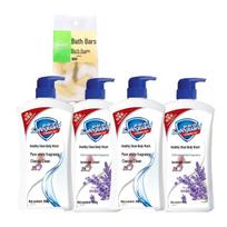 Safeguard Pure White & Lavender Shower Gel 4 x 650g Multipack with Bath Strip