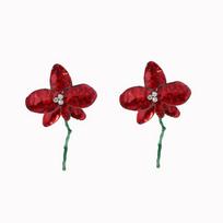 Vintage Raised Flower Shape Metal Earrings Drop Oil Stud Earrings  Jewelry Accessories