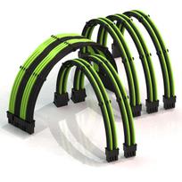 LINKUP 50cm Super Soft and Flexible PSU Cable Extension with Sleeve for Custom Mod PC Power Supply, Braided with Comb, 6-Pack  1x 24P  2x 8P (4+4)