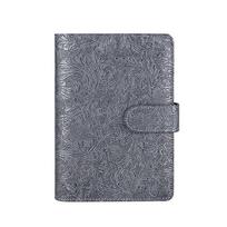 Page Rings Loose leaf Binder Stationery Binder Pockets Leather Binder Paper Holder Notebook Cover A6 silver