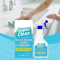 Super Clean Mold and Mildew Stain Remover 237ml Spray Bottle Cleans and Removes Stains Effectively with Antibacterial Formula for Household Use One Size
