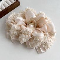 Fairy Flower Bubble Bow Claw Clips – Sweet Princess Style Hair Accessories for Updos pilkšvai balta
