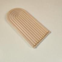 Sapele Beech Round Arc Wood Display Tray for Jewelry & Crystals