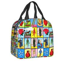 Custom La Chalupa Boat Loteria Card Mexican Bingo Lottery Insulated Lunch Bag Picnic Resuable Thermal Cooler Bento Box Women 22x20x13cm