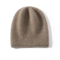 Women's 100% Pure Cashmere Hat - Corn Stitch, Rolled Edge, Warm Autumn Winter Knit One Size