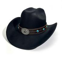 New Curved Brim Western Cowboy Hat Ethnic Large Top Hat Jazz Fedora Hats Outdoor Riding