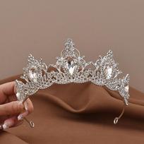 Baroque Rhinestone Water Drop Bridal Crown for Wedding and Performance