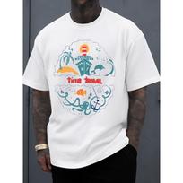 European sizes Time Travel Ocean Adventure Men's Funny T Shirts White Elegantly Top Fashionable, Printed S balta