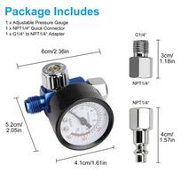 1/4  Air Pressure Regulator Air Paint Sprayer Pressure Gauge Pneumatic Tool Accessory General General Pressure Regulating Valve one size
