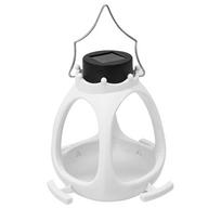 Creative Solar-powered Bird Feeder LED Light Large Capacity Crown Bird Feeder Multifunctional with Handle