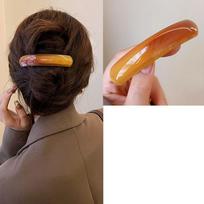 Creative Elliptical Leopard Print Hair Clip Arc Geometric Spring Clip Korean Style Headwear Large Hairpin Daily