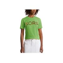 Michael Kors Sequin Logo Round Neck Short Sleeve T-Shirt Women tops Green JS451DB97J-3405 S