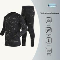 Thickened Tactical Fleece Camouflage Cycling Pajama Set - Long Sleeve Cold Protection Base Layer for Outdoor Sports 2XL