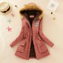 Women Autumn Winter Warm Fur Hooded Parkas Thick Cotton Slim Padded Coat Casual Vintage Streetwear Oversized Overcoat Jackets S