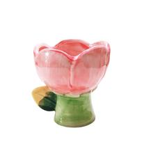 Handmade Tulip Ceramic Coffee Cup Nordic Style Ice Cream Dessert Bowl Breakfast Mug  Garden rožinė