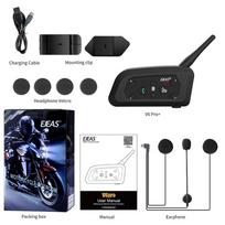 EJEAS V6 PRO+ Motorcycle Intercom Helmet Bluetooth Headset 6 Riders 800m Communicator Waterproof V5.1 Music Player Interphone 1pc type c v6pro