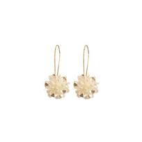 Fashion White Dangle Earring Long Flower Petal Drop Earrings Flower Ball Stud Earrings Party Accessories