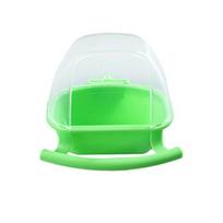 Plastic Bird Feeder With Perch Stand Cage Accessories Bird Food Dispenser Detachable Anti-Splash Parrots Food Container žalia