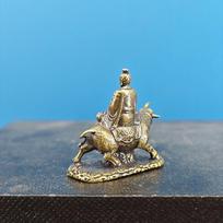 Brass Statue Of Laozi Riding An Ox Copper Statue Of Laozi Leaving The Pass Sacrificial Fish Tank, A Car Ornament