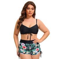 Swimsuit women's sexy plus size bikini split two-piece boxers XL