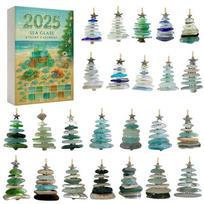 2D 2D Christmas Tree Advent Calendar Reusable Christmas Tree Shape Christmas Countdown Calendar 24 Days Countdown L