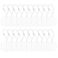 T02C!20Pcs 3 Inch Clear Hexagon Acrylic Christmas Ornaments Blanks For DIY Craft Flat Acrylic Ornament For Christmas Bauble