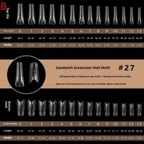 New 140/280pcs Sandwich Dual Nail Forms Extensions-Dual Forms Top Bottom Mold Long Square Almond Nail Art Forms Manicure Tool