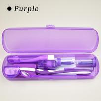 Oral Care Kit with Foldable Toothbrush Interdental Brush Dental Mirror Tongue Scraper Floss Picks for Braces and Travel Case