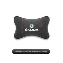 Automobilio galvos atramos kaklo pagalvėlė Apsauginis minkštas paminkštinimas Skoda Octavia Kylaq Superb Yeti Elroq Kodiaq Enyaq Kamiq Scala Rapid Karoq juoda
