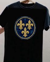 Bosnijos lelijos marškinėliai, Bosnija Fleur De Lis marškinėliai, Marškinėliai su netikros siuvinėjimo išvaizda, Bosnijos pasididžiavimo marškinėliai M