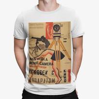 man with a movie camera Christmas Japanese film movie 80s retro sci fi t shirt S