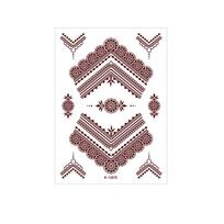 Red Mehndi Stickers Henna Tattoo Stickers Legs Arm Lace Fake Tattoo Red Henna Tattoo Decals Waterproof India Flower