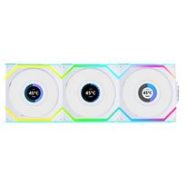 LIANLI 120mm ARGB Fan UNI FAN SL LCD Wireless 120 WT Triple Pack with 1.6-inch LCD Screen, 2.4GHz Wireless, Cable Management-Free, FDB Side LED