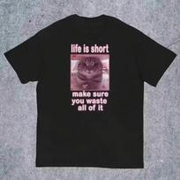 Life Is Short Make Sure You Waste All Of It Cat Meme Funny  Clothing Short Sleeve Round Neck Printing Pullover Womes T-Shirt S