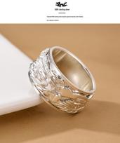 Men's Auspicious Dragon Rotatable Wide Face Index Finger Ring - Unique, Stylish Decompression Design Size 25 (Circumference ~65mm)