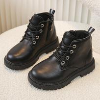 Stylish British-Inspired Anti-slip Leather Boots for Kids - Spring/Autumn Collection, Versatile Martin Style for Girls & Boys Size 23 / 14.5cm