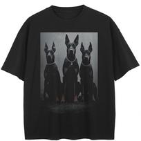 Streetwear Dobermano grafikos juodi marškinėliai medvilniniai unisex viršūnės marškinėliai vasariniai trumpomis rankovėmis marškinėliai M juoda