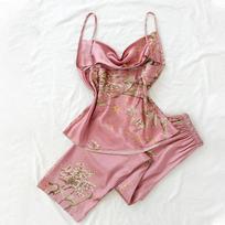 Pižamos pavasario ir vasaros petnešos ilgos kelnės kostiumas madingi seksualūs ploni skerspjūvio modeliavimo šilko namų apyvokos reikmenys S