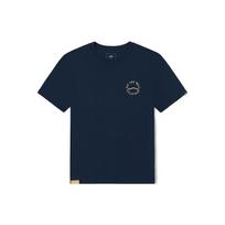 Vans American Vintage Letter Logo Print Crew Neck Pullover Short Sleeve T-Shirt Unisex T-Shirts Dark-Blue VN0002JKLKZ XS black