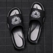 FashionSummer Men's Genuine Leather Slippers Men Flip Flops Male Beach Sandals Man Outdoor Leisure Non-slip Men Home Slippers 39 juoda