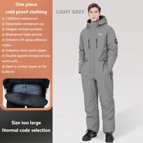 Motorcycle Riding Winter Coldproof Clothing Winter Fashion Waist Designwarm Cotton Jumpsuit Thickened Waterproof Snowmobile Suit L šviesiai pilka spalva