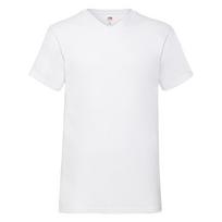 Fruit of the Loom Unisex Adult Valueweight Plain V Neck T-Shirt S balta
