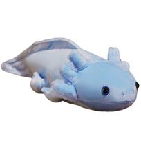 45cm Kawaii Meksikos aksolotlio gyvūnų lėlės Minkšti kimšti pliušiniai gyvūnų žaislai Mielas aksolotlio pliušinis žaislas Ilga pagalvė Pagalvėlė mėlyna