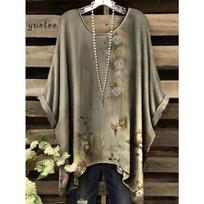 Bohemian Chic Oversized Minimalist Cute Panda Print Irregular Hem Round Neck T-Shirt Y2k Clothes Versatile Woman Clothing 1XL